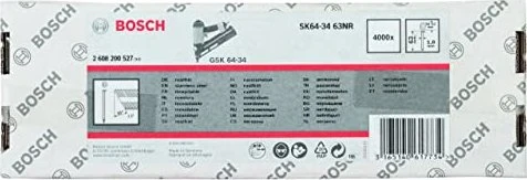 Bosch Professional PRO SK64-34 63NR Tacker-Nägel Stiftnagel, 63x1.8mm, 4000 Stück