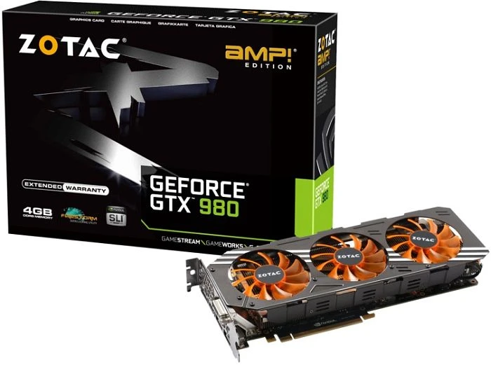 Zotac GeForce GTX 980 AMP!, 4GB GDDR5, DVI, HDMI, 3x DP
