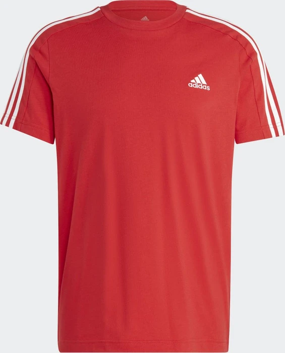 adidas Essentials Single 3-Streifen T-Shirt kurzarm better scarlet/white (Herren)
