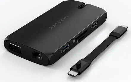 Satechi USB-C On-the-Go Multi-Port Adapter, schwarz, USB-C 3.0 [Buchse]