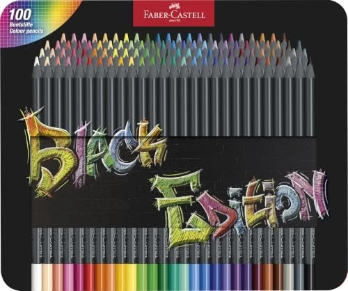 Faber-Castell Black Edition Buntstift sortiert, Metalletui, 100er-Set