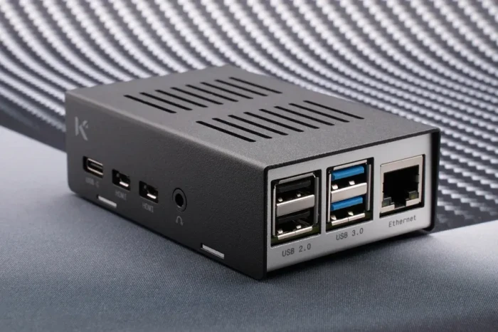 KKSB Gehäuse für Raspberry Pi 4, silber/schwarz