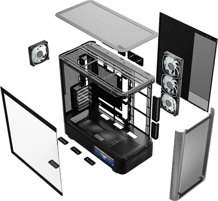Modecom Volcano AQ400 ARGB Black, Glasfenster