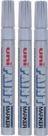 Uni-Ball uni-Paint PX-20 Lackmarker Rundspitze dick silber, 3er-Pack