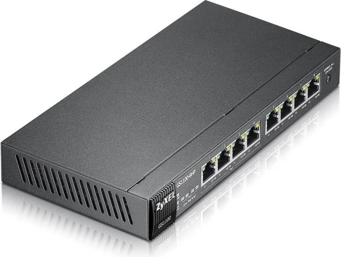 Zyxel GS1100 Desktop Gigabit Switch, 8x RJ-45, 75W PoE+