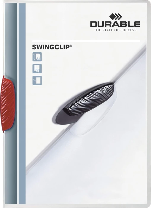 Durable Swingclip Klemmmappe, A4, rot/transparent