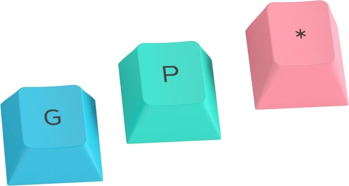 Glorious GPBT Keycaps, Kunststoff (PBT), Pastel, rosa/grün/blau, 115 Tasten (105+10), ISO-DE