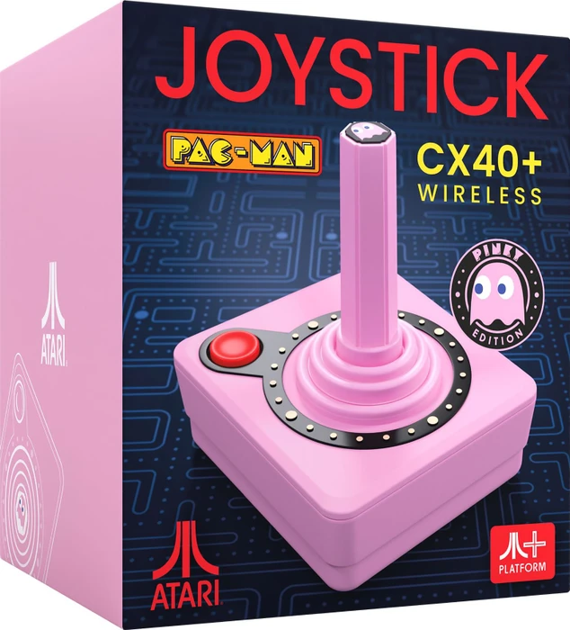 Atari CX40+ Wireless Joystick Ghost Edition Pinky rosa