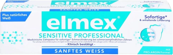 Elmex Sensitive Professional plus sanftes Weiß Zahncreme, 75ml