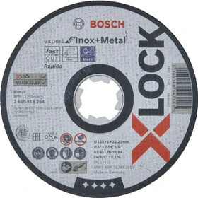Bosch Professional X-LOCK Expert for Inox and Metal Trennscheibe, 125x1x22.23mm, 1 Stück