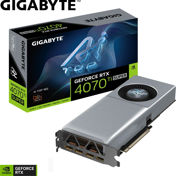 GIGABYTE GeForce RTX 4070 Ti SUPER AI TOP 16G, 16GB GDDR6X, HDMI, 3x DP