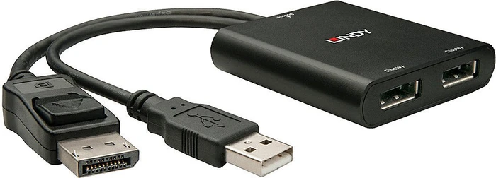 Lindy DisplayPort 1.2 MST Hub, DisplayPort auf 2x DisplayPort Adapter