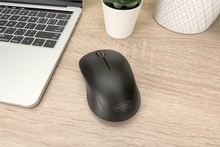 Digitus Silent Wireless Optical Mouse, 3 Tasten, schwarz, USB