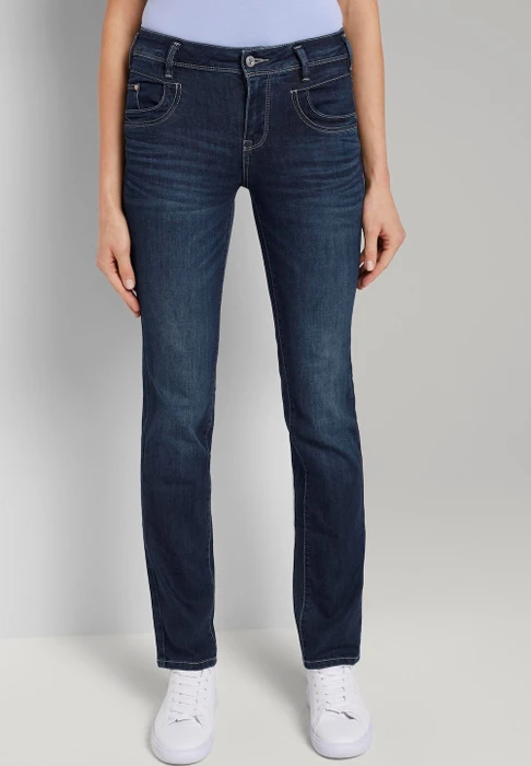 Tom Tailor Alexa Straight Jeans mit Bio-Baumwolle Jeans dark stone wash denim (Damen)