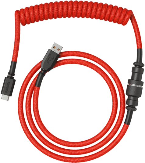 Glorious Coiled Cable USB-C auf USB-A, Tastaturkabel (Spiral-Textilkabel), 1.37m, Crimson Red