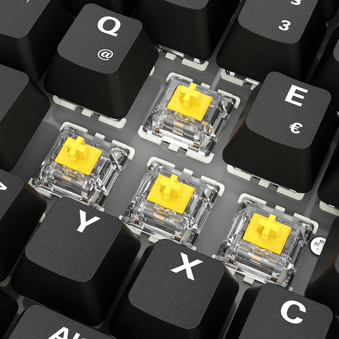 Sharkoon Skiller SGK50 S2 PBT, schwarz, LEDs RGB, hot-swap, Gateron G Pro 3.0 YELLOW, USB, DE