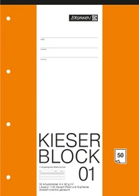 Brunnen KIESER-Block Spiralblock 01, A4, Lineatur 1, 50 Blatt
