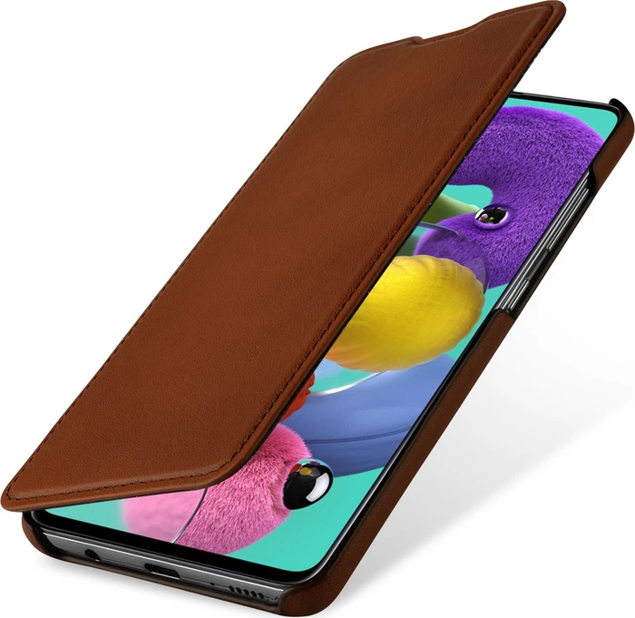 Stilgut Book Type Leather Case für Samsung Galaxy A51 braun