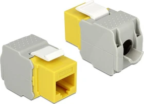 DeLOCK Keystone Modul RJ-45 Buchse via Verlegekabel Cat6, gelb