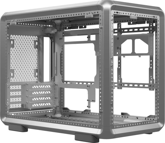 Cooler Master MasterFrame 400 Mesh, silber, Glasfenster