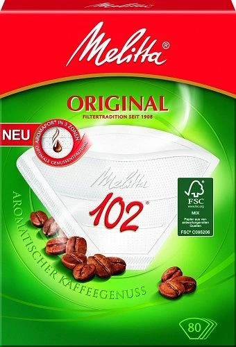 Melitta Filtertüten 102/80 weiß, 80 Stück