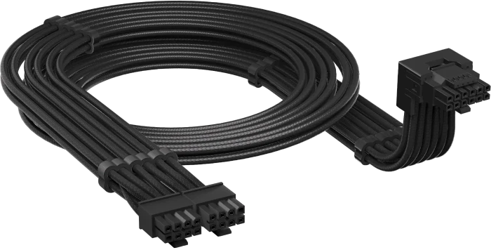 Corsair PSU Cable Type 5 - 12+4-Pin 12V-2x6 Cable, schwarz, 90° gewinkelt, 65cm, Stil B - Sense-Pins oben