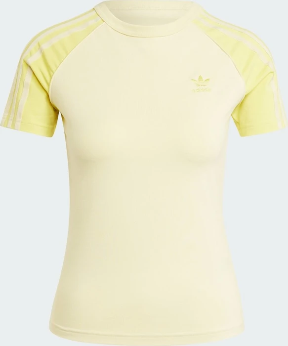 adidas Adicolor 3-Streifen Raglan Slim T-Shirt kurzarm powder yellow (Damen)