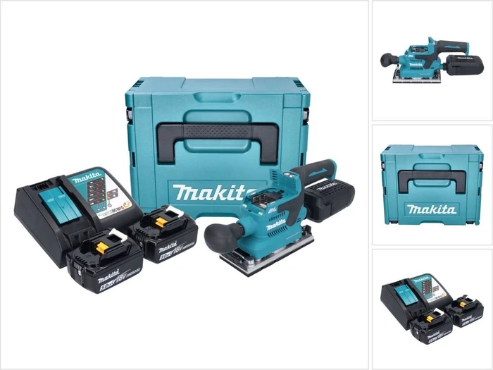 Makita DBO382RTJ LXT Akku-Schwingschleifer inkl. MAKPAC + 2 Akkus 5.0Ah