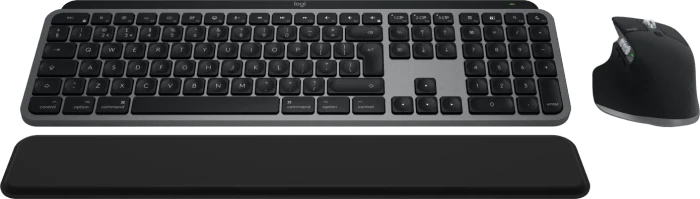 Logitech MX Keys S Combo for Mac, Space Gray, schwarz/grau, Logi Bolt, USB/Bluetooth, UK