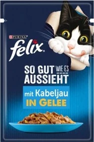 Purina Felix So gut wie es aussieht mit Kabeljau in Gelee, 2.21kg (26x 85g)