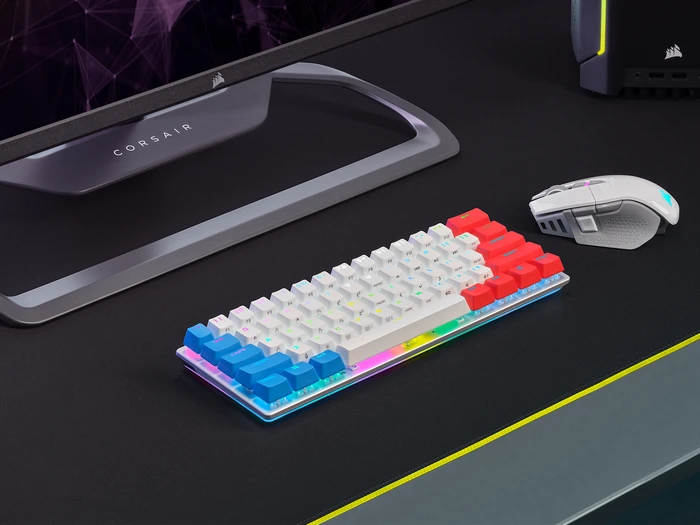 Corsair Gaming K70 PRO MINI Wireless, weiß, MX RGB RED, USB/Bluetooth, US