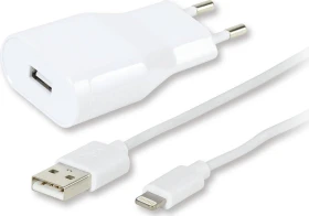 Vivanco USB Ladeset zum Laden von Apple-Geräten mit Lightning Anschluss weiß