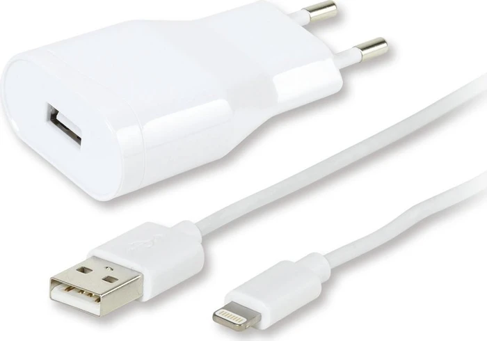 Vivanco USB Ladeset zum Laden von Apple-Geräten mit Lightning Anschluss weiß