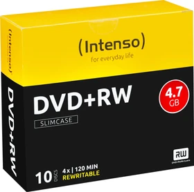 Intenso DVD+RW 4.7GB, 4x, 10er Slimcase