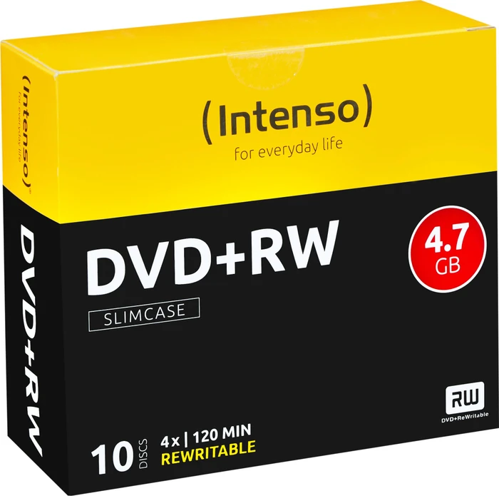 Intenso DVD+RW 4.7GB, 4x, 10er Slimcase