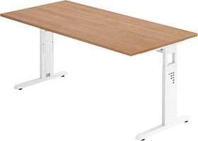 Hammerbacher Ergonomic O-Serie OS16/N/W Schreibtisch 160x80cm Nussbaum/weiß