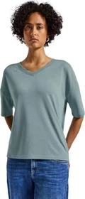 Street One Strick-Look V-Neck T-Shirt kurzarm arona blue (Damen)