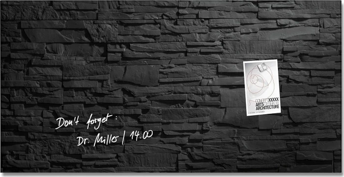 Sigel Artverum Glas-Magnetboard, Schiefer-Stone, 91x46cm