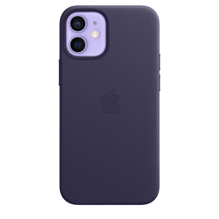 Apple Leder Case mit MagSafe für iPhone 12 Mini dunkelviolett