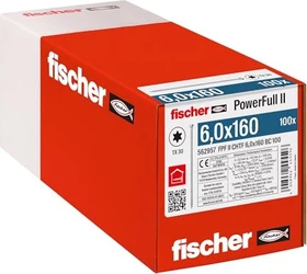 fischer PowerFull FPFII CHTF 6.0x160 BC 100 Vollgewindeschraube, 6x160mm, 100 Stück