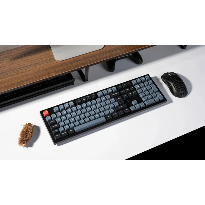 Keychron K10 Pro, PBT, schwarz/blaugrau, LEDs RGB, Keychron K Pro BROWN, USB/Bluetooth, DE
