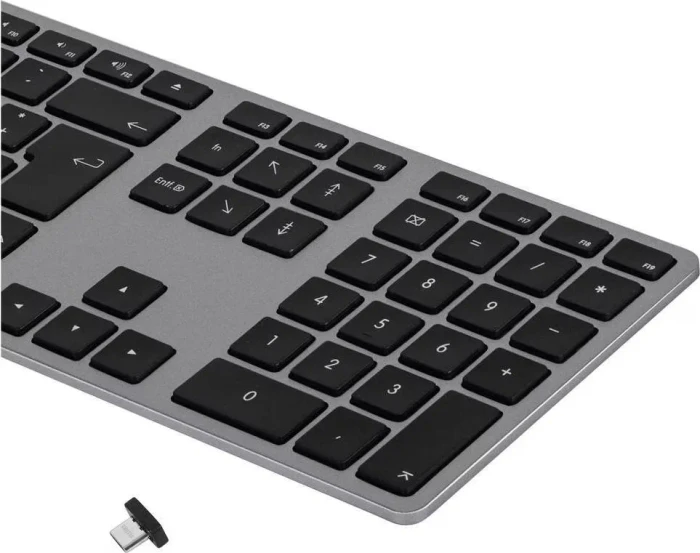 Matias Wireless USB-C Aluminum Keyboard for Mac, Space Gray, USB, DE