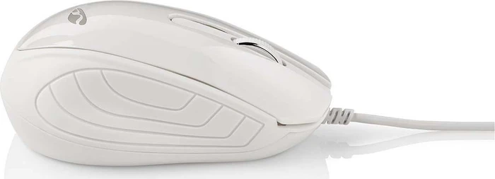Nedis Optical Mouse mit gummierten Seiten, weiß, USB
