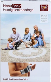 Bort Medical ManuBasic Handgelenkbandage links plus Größe L silber, 1 Stück