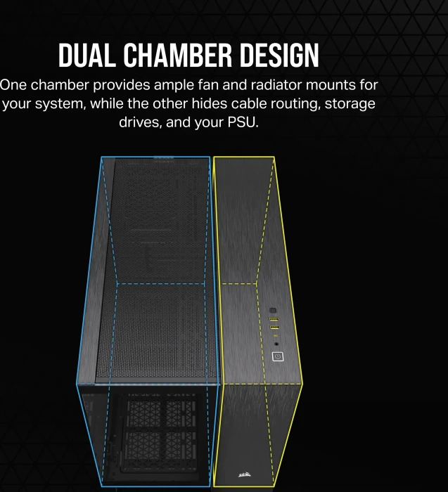 Corsair 2500X Black/Obsidian Aluminium, schwarz/grau, Glasfenster