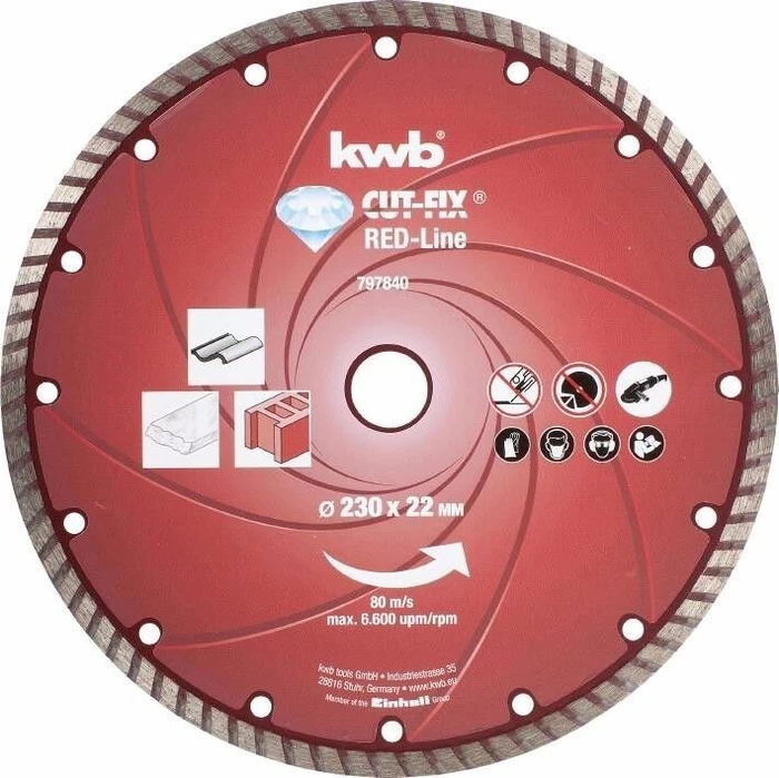 kwb CUT-FIX Red-Line Diamanttrennscheibe, 230x2.8x22.23mm, 1 Stück