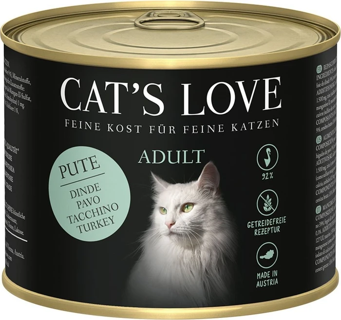Cat's Love Pute Pur mit Lachsöl und Katzengamander, 1.20kg (6x 200g)