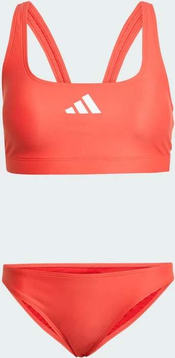 adidas 3-Streifen V-Back Bikini-Set semi lucid red/white (Damen)