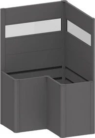 Biohort Sichtschutz mit Lichtpaneel L-Form 201x201x91cm für Hochbeet dunkelgrau-metallic, 2 Stück