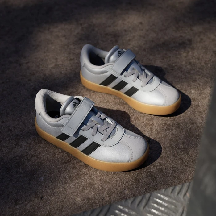 adidas VL Court 3.0 silver metallic/core black/light solid grey (Junior) (IH3958) – Bild 4 von 4